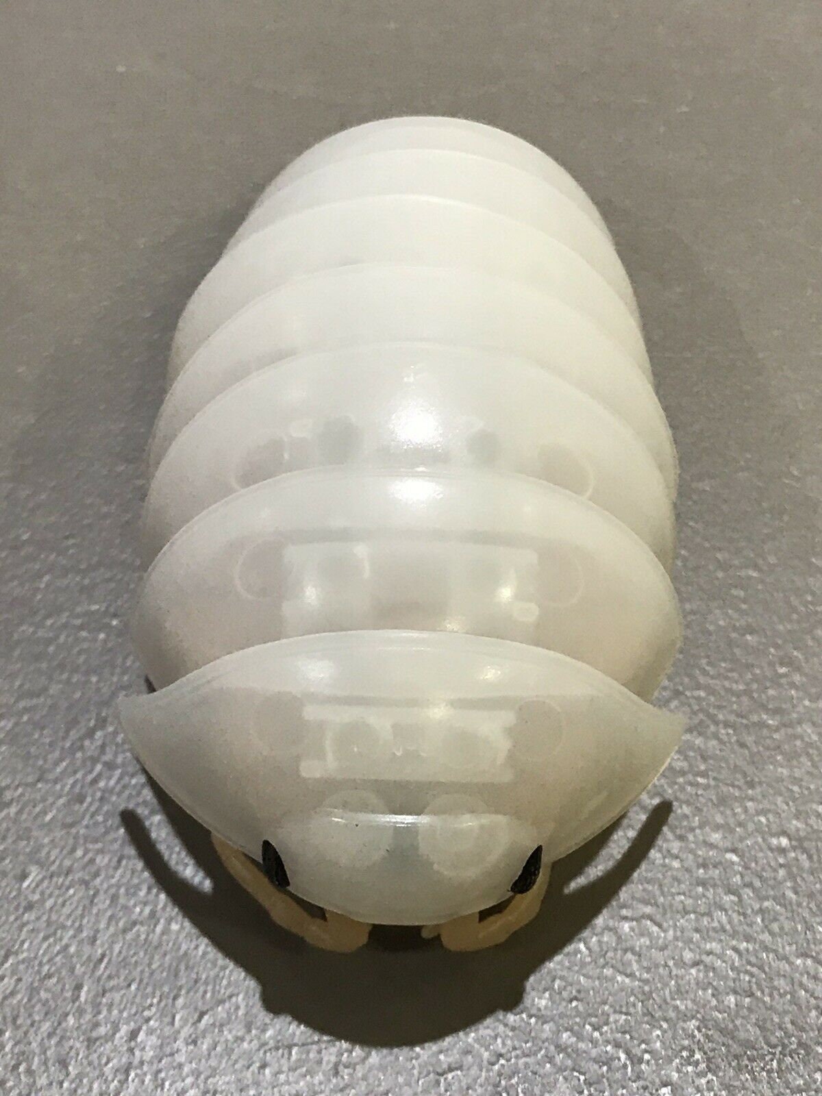 Plastic Pill Bug Roly Poly Insect Potato Bug Isopod Figure w/Moving Parts - CLEAR WHITE TRANSLUCENT Color 10cm