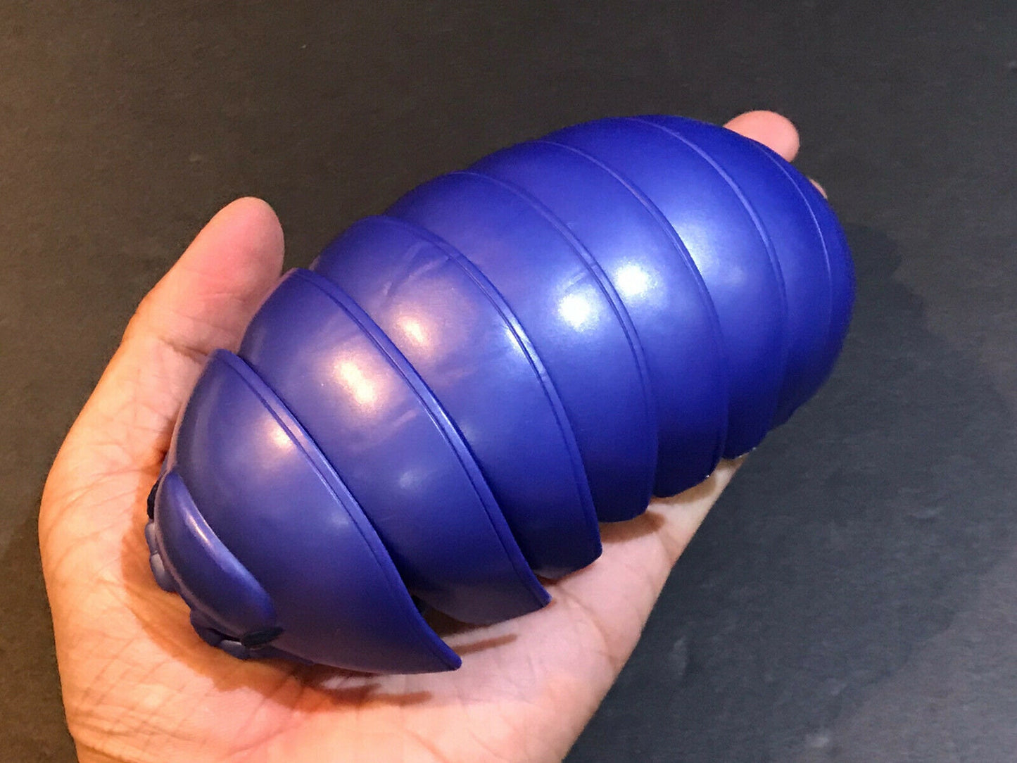 Plastic Pill Bug Roly Poly Insect Potato Bug Isopod Figure w/Moving Parts - Dark Blue Color 14cm