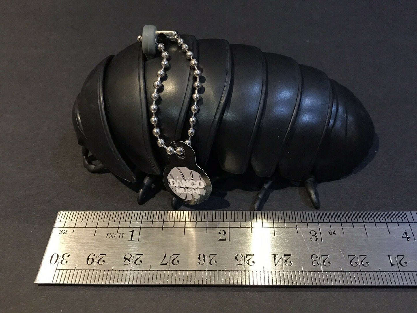Plastic Pill Bug Roly Poly Insect Potato Bug Isopod KEYCHAIN Figure w/Moving Parts - BLACK Color 9cm