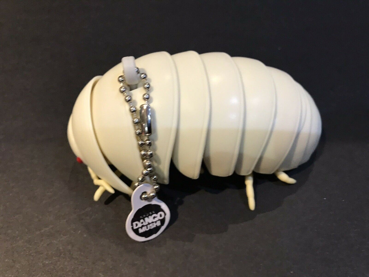 Plastic Pill Bug Roly Poly Insect Potato Bug Isopod KEYCHAIN Figure w/Moving Parts - CREAM WHITE Color 9cm