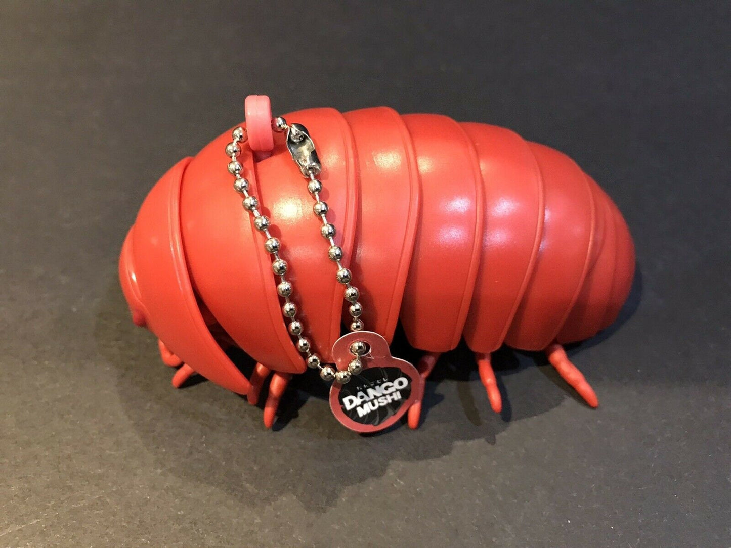 Plastic Pill Bug Roly Poly Insect Potato Bug Isopod KEYCHAIN Figure w/Moving Parts - RED Color 9cm
