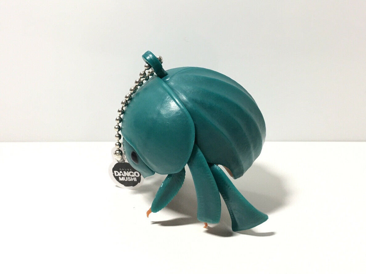 Plastic Dung Beetle Dango Mushi KEYCHAIN Figure w/Moving Parts - GREEN Color 9cm