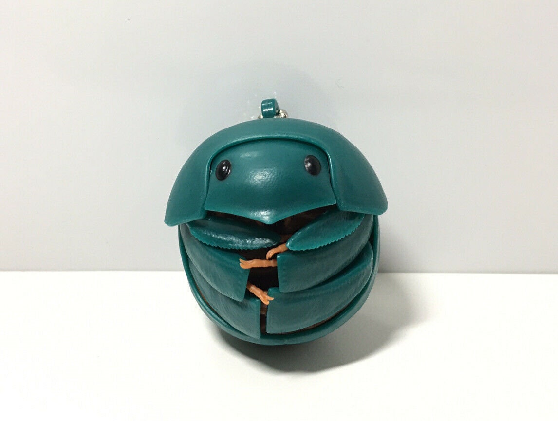 Plastic Dung Beetle Dango Mushi KEYCHAIN Figure w/Moving Parts - GREEN Color 9cm