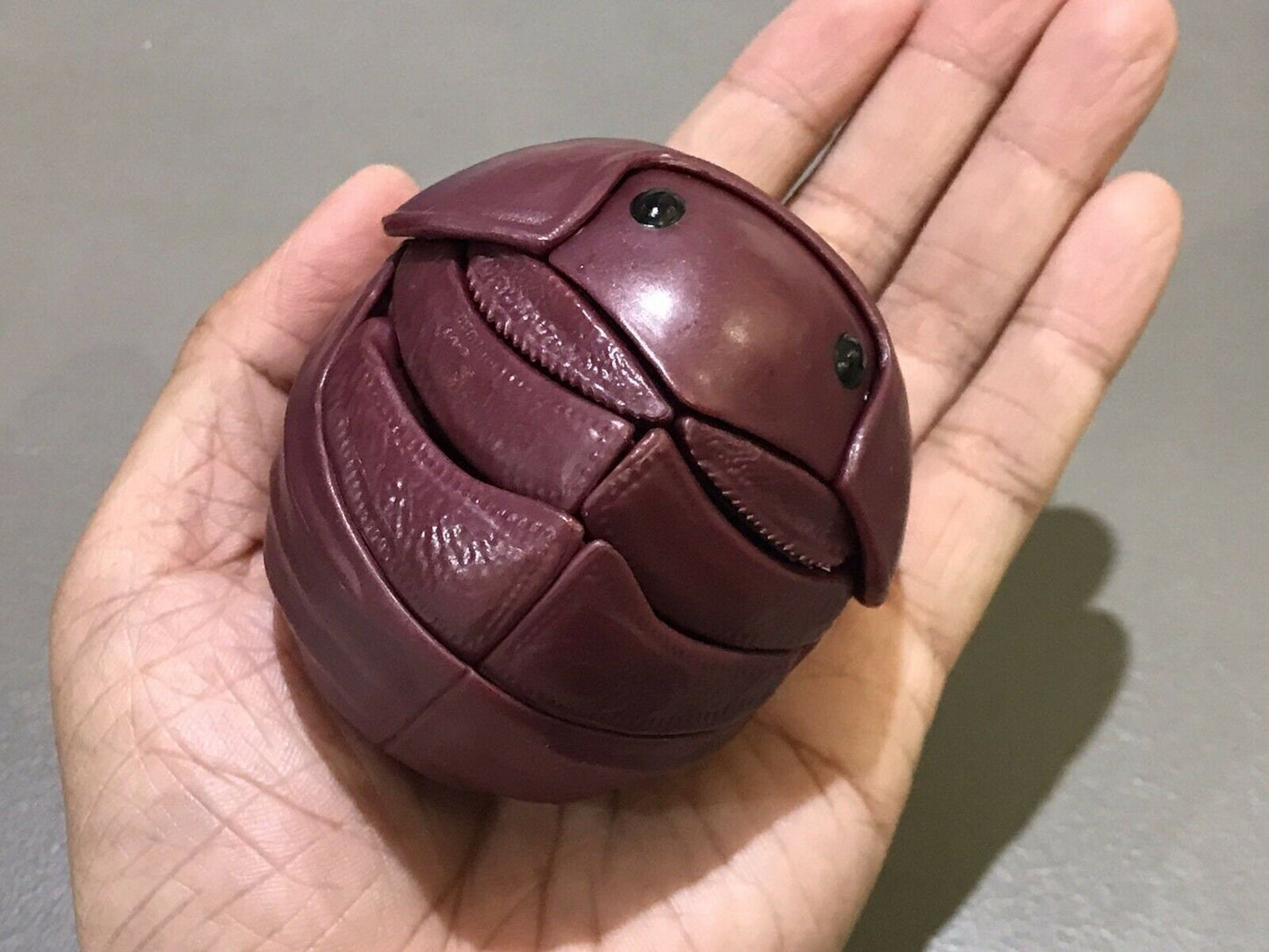 Plastic DUNG BEETLE Insect Bug Dango Mushi Figure w/Moving Parts - BURGUNDY Color