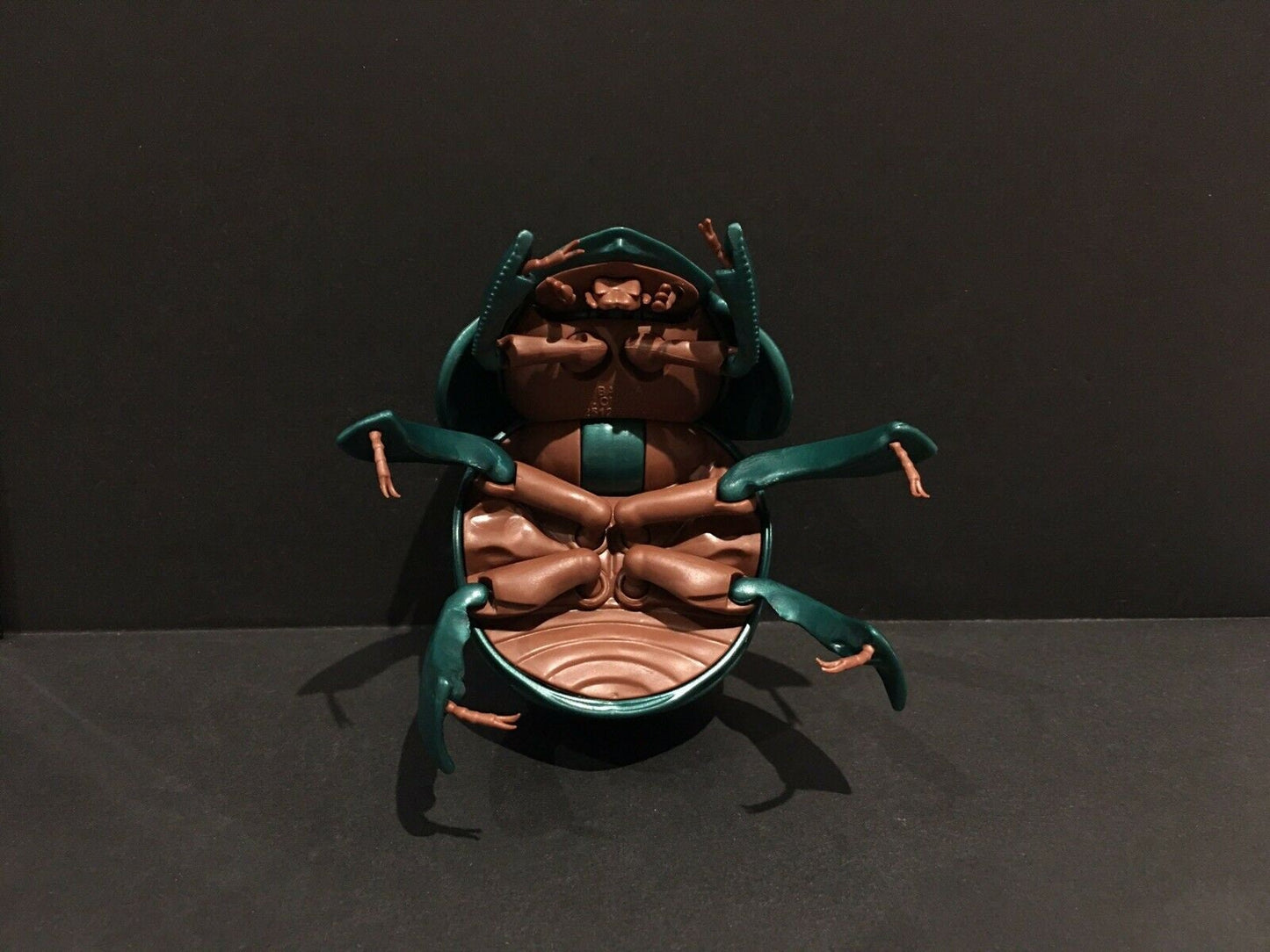 Plastic DUNG BEETLE Insect Bug Dango Mushi Figure w/Moving Parts - EMERALD Green Color
