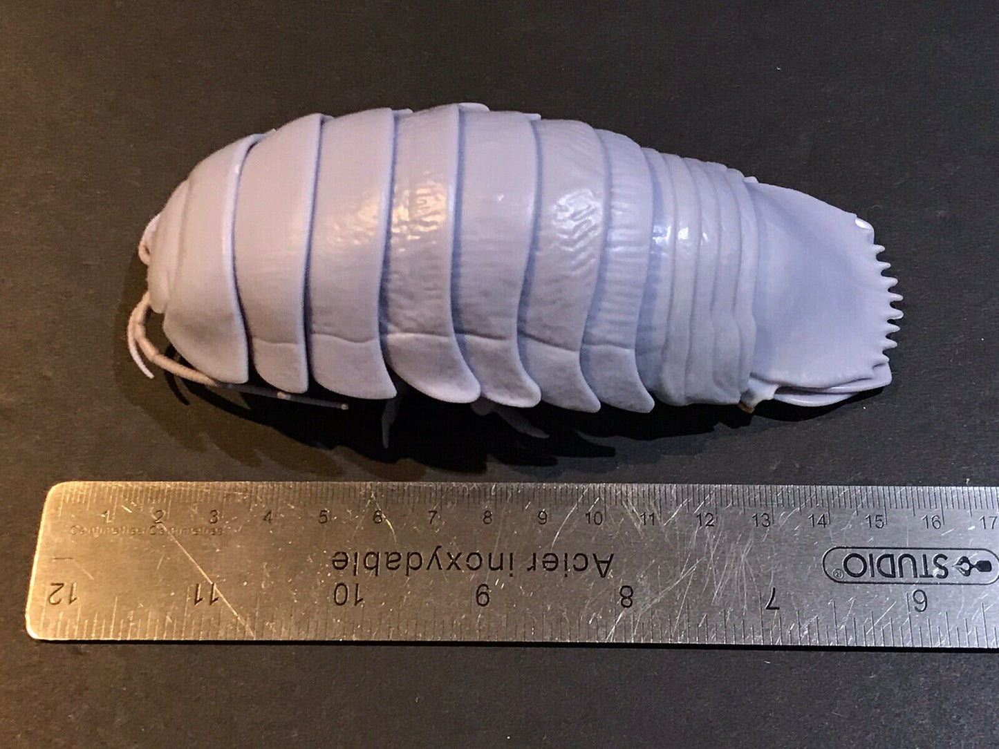 Plastic Pill Bug Roly Poly Insect Potato Bug ISOPOD Figure w/Moving Parts - GREY GRAY Color 14cm