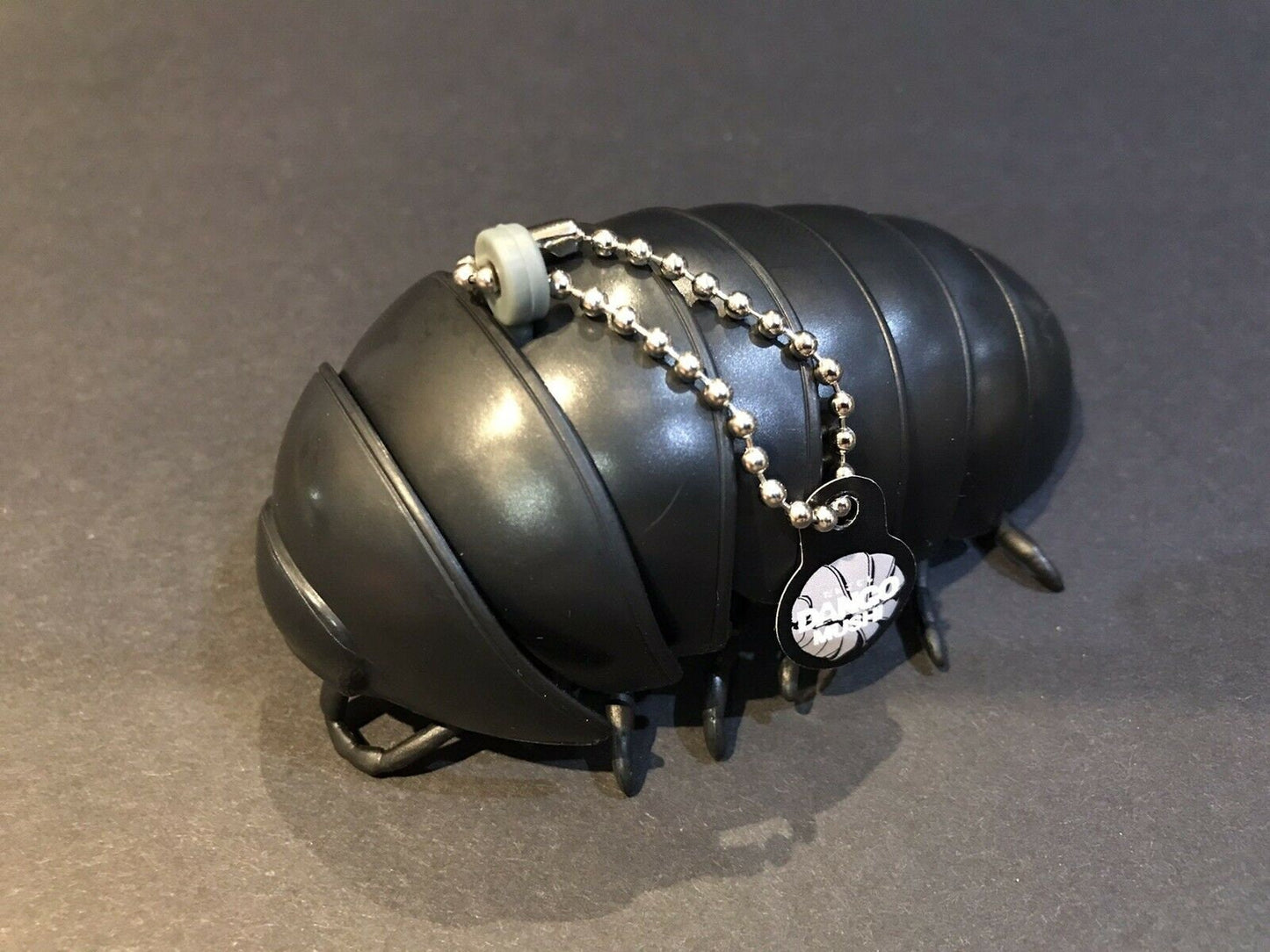 Plastic Pill Bug Roly Poly Insect Potato Bug Isopod KEYCHAIN Figure w/Moving Parts - BLACK Color 9cm