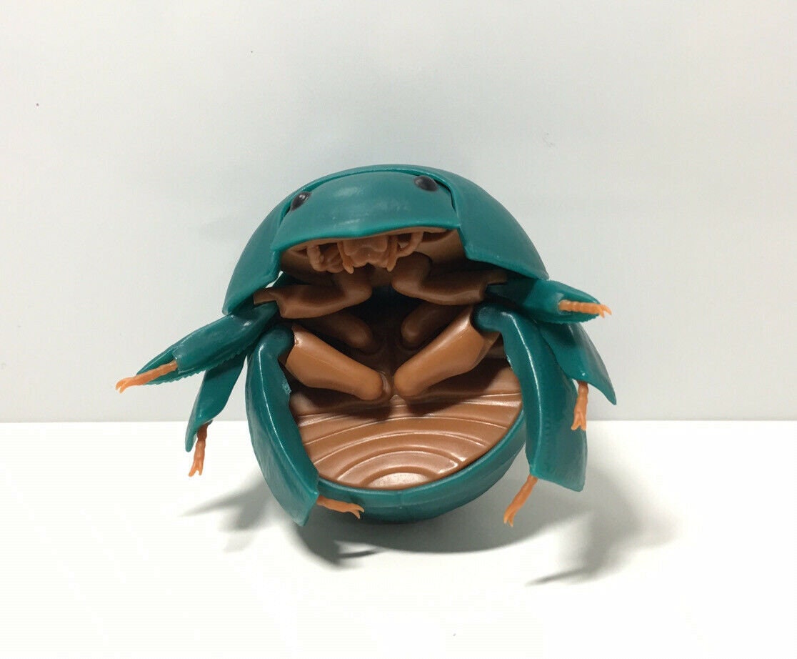 Plastic Dung Beetle Dango Mushi KEYCHAIN Figure w/Moving Parts - GREEN Color 9cm