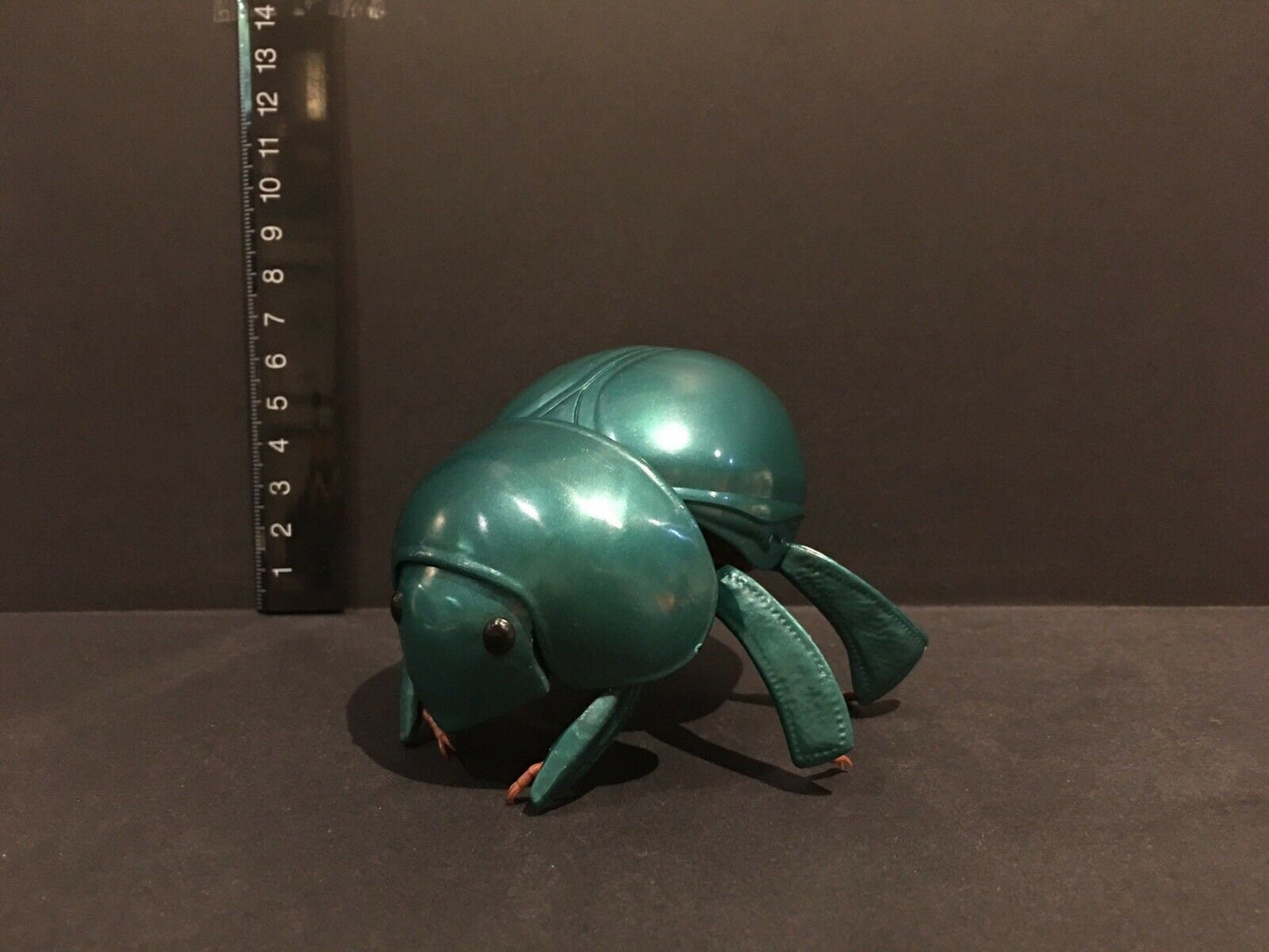 Plastic DUNG BEETLE Insect Bug Dango Mushi Figure w/Moving Parts - EMERALD Green Color