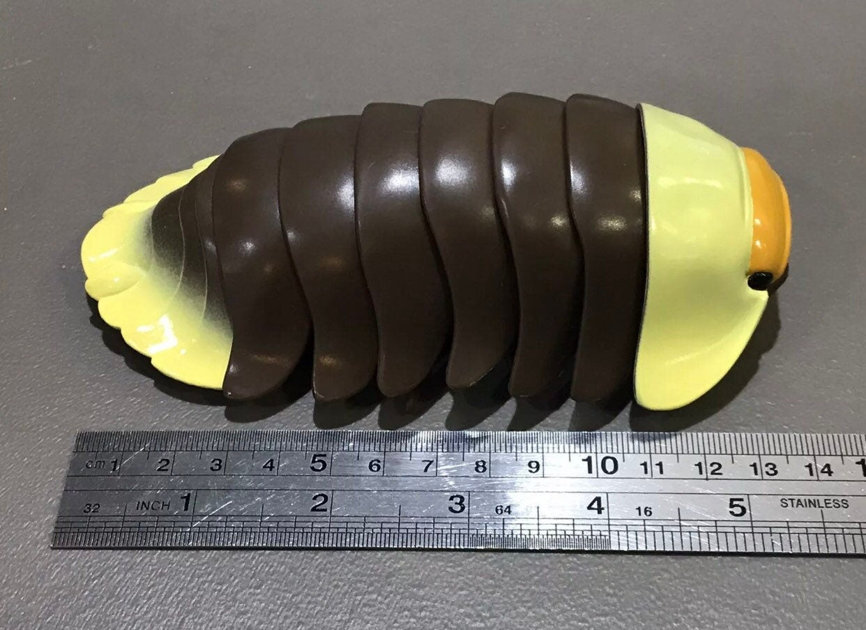 Plastic Pill Bug Roly Poly Insect Potato Bug Isopod Figure w/Moving Parts - RUBBER DUCKY Color 14cm
