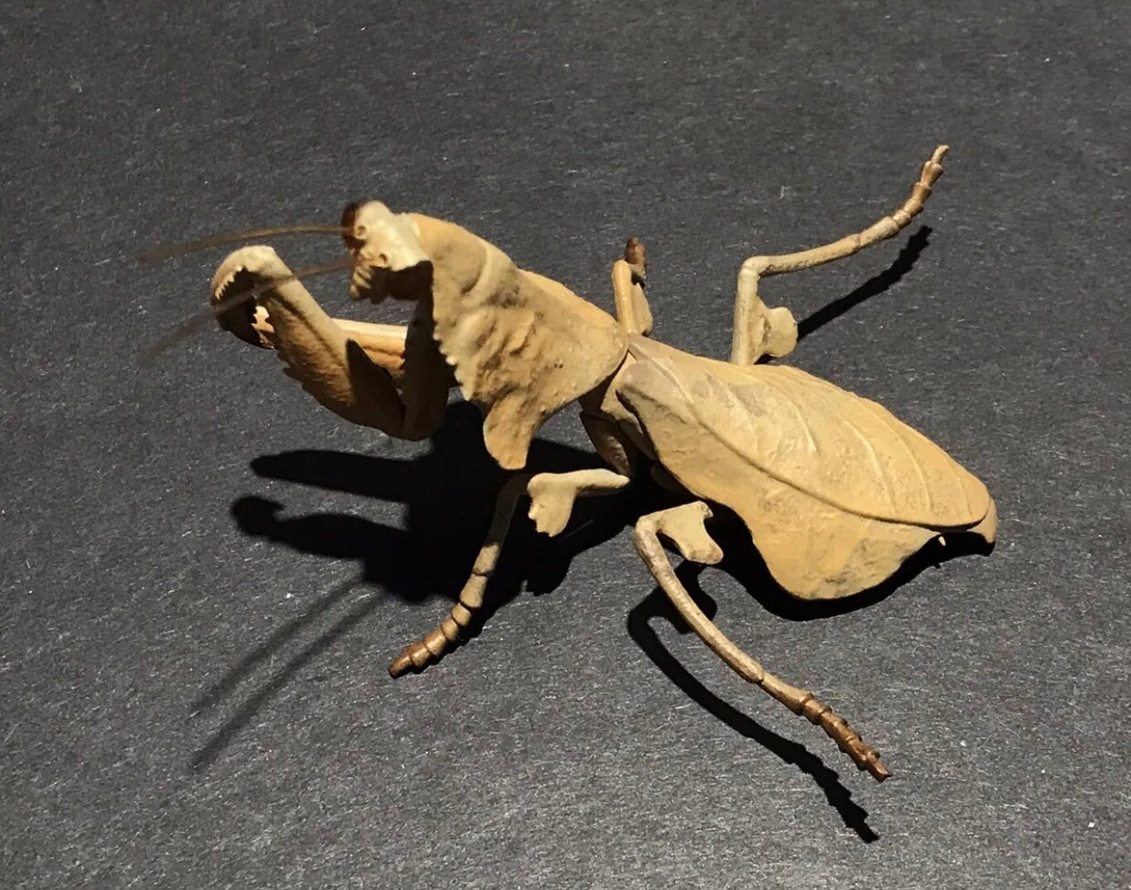 Brown Leaf Praying Mantis PVC Figure