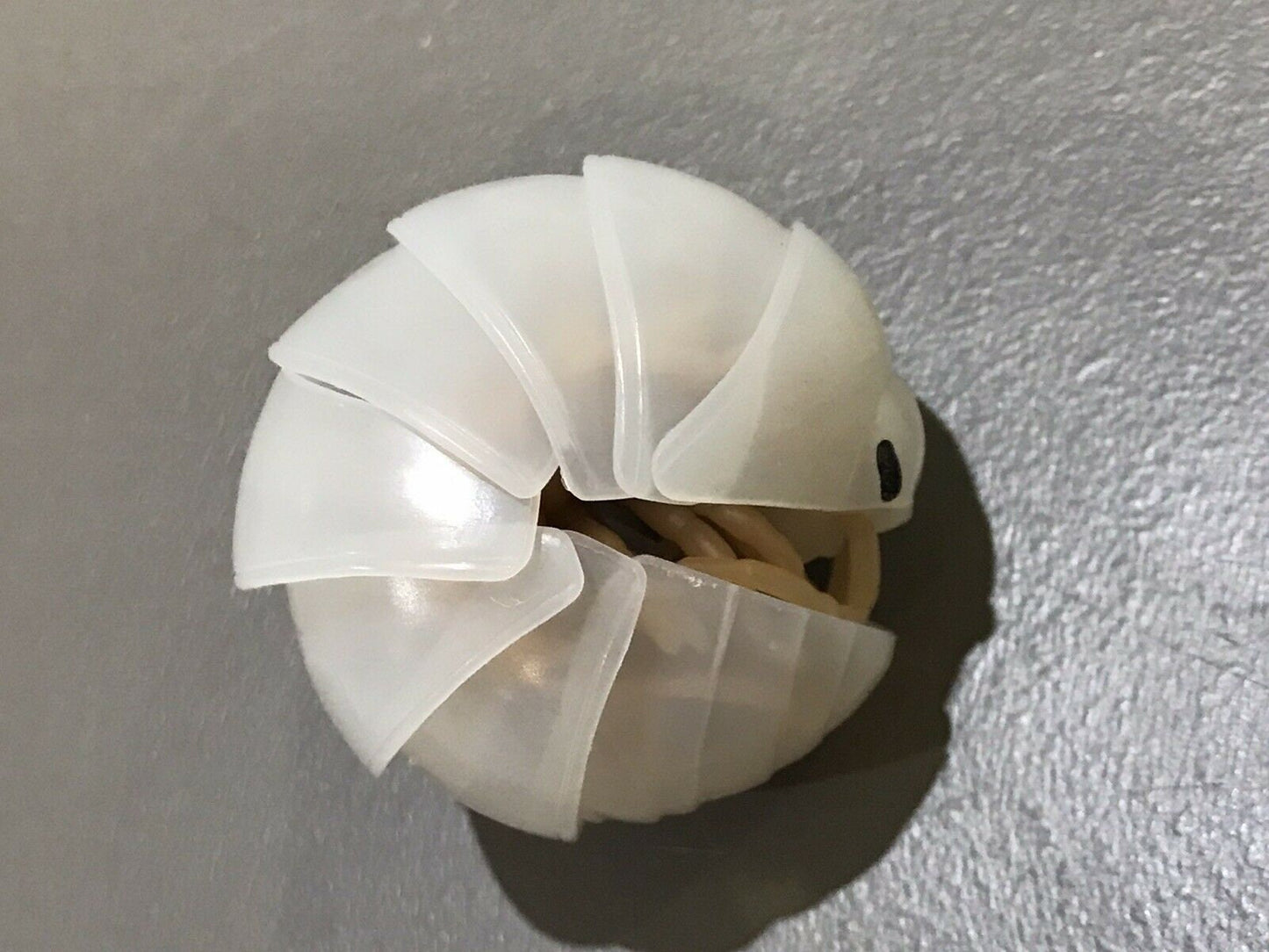 Plastic Pill Bug Roly Poly Insect Potato Bug Isopod Figure w/Moving Parts - CLEAR WHITE TRANSLUCENT Color 10cm