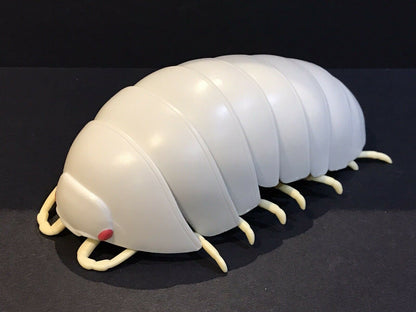 Plastic Pill Bug Roly Poly Insect Potato Bug Isopod Figure w/Moving Parts - CREAM WHITE Color 14cm
