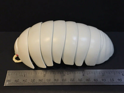 Plastic Pill Bug Roly Poly Insect Potato Bug Isopod Figure w/Moving Parts - CREAM WHITE Color 14cm