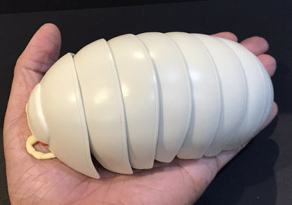 Plastic Pill Bug Roly Poly Insect Potato Bug Isopod Figure w/Moving Parts - CREAM WHITE Color 14cm