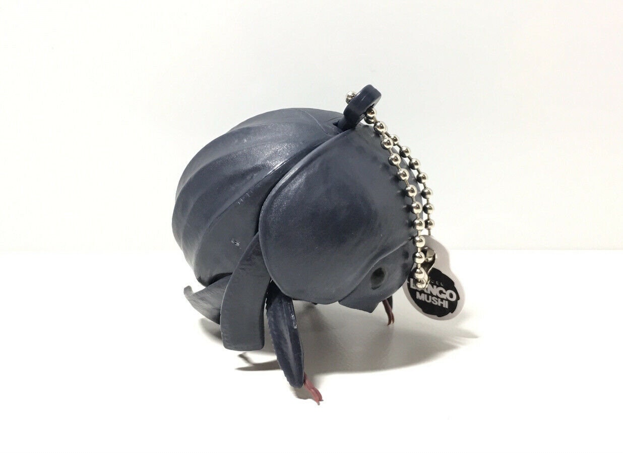 Plastic Dung Beetle Dango Mushi KEYCHAIN Figure w/Moving Parts - Black Color 9cm
