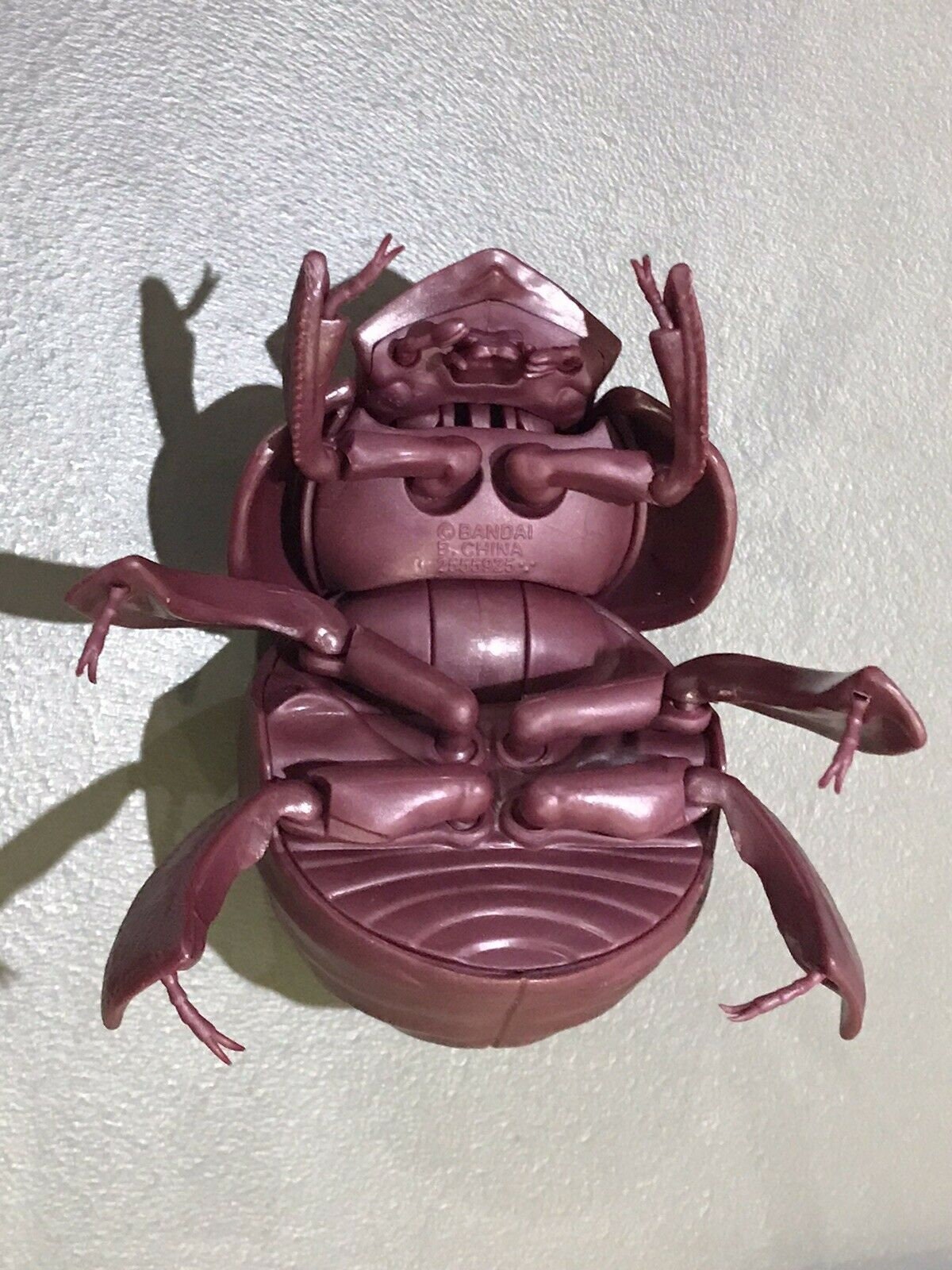 Plastic DUNG BEETLE Insect Bug Dango Mushi Figure w/Moving Parts - BURGUNDY Color
