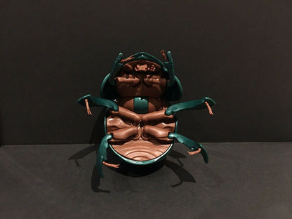 Plastic DUNG BEETLE Insect Bug Dango Mushi Figure w/Moving Parts - EMERALD Green Color