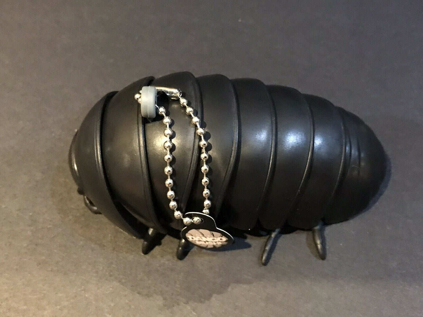 Plastic Pill Bug Roly Poly Insect Potato Bug Isopod KEYCHAIN Figure w/Moving Parts - BLACK Color 9cm