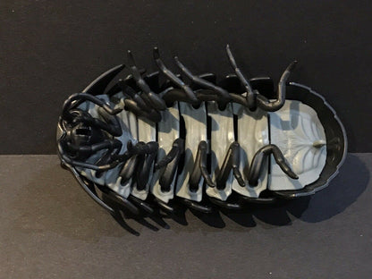 Plastic Pill Bug Roly Poly Insect Potato Bug Isopod KEYCHAIN Figure w/Moving Parts - BLACK Color 9cm