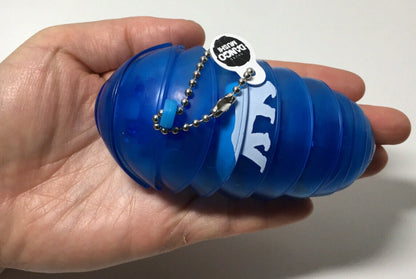 Plastic Pill Bug Roly Poly Insect Potato Bug Isopod KEYCHAIN Figure w/Moving Parts - CLEAR BLUE Color w/ Polar Bear Image 9cm
