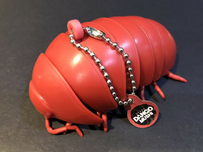 Plastic Pill Bug Roly Poly Insect Potato Bug Isopod KEYCHAIN Figure w/Moving Parts - RED Color 9cm
