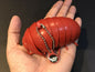 Plastic Pill Bug Roly Poly Insect Potato Bug Isopod KEYCHAIN Figure w/Moving Parts - RED Color 9cm