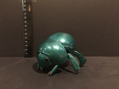 Plastic DUNG BEETLE Insect Bug Dango Mushi Figure w/Moving Parts - EMERALD Green Color