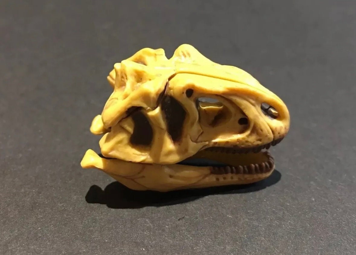 Vintage Kaiyodo Series 2 Allosaurus Skull Skeleton Dinosaur Dinotales Plastic Miniature Figure