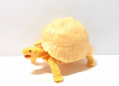 Realistic Leopard Tortoise Turtle Model Plastic Figure with Movable legs and head Yellow Color