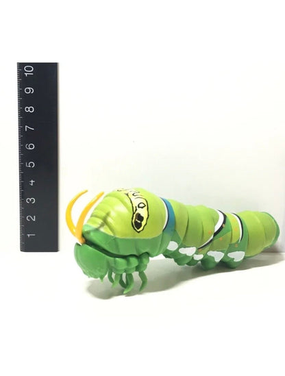 Chinese Peacock Swallowtail Butterfly Caterpillar Insect Figure w/ Movable Joints